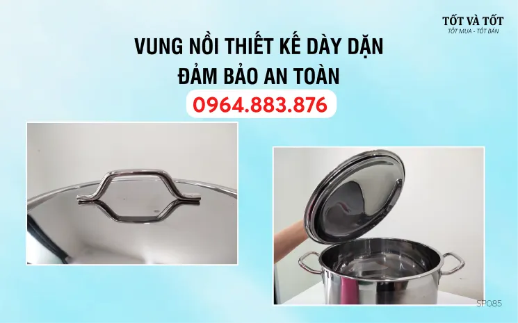 Nồi luộc gà FiveStar 30cm vung inox - Hàng Việt Nam chất lượng cao